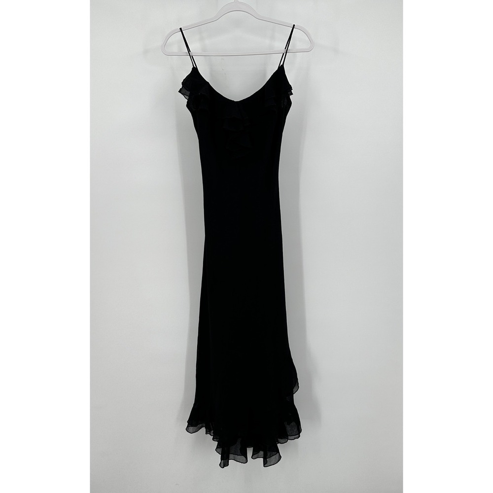 American Angel‎ Womens Whimsigoth NYE Ruffle Maxi Dress Size S Black Chiffon